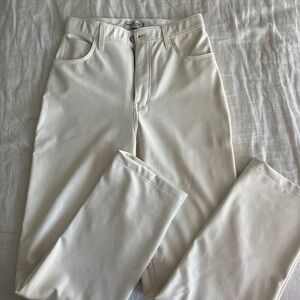 Abercrombie & Fitch 90’s Ultra Hugh Rise White Leather Pants
